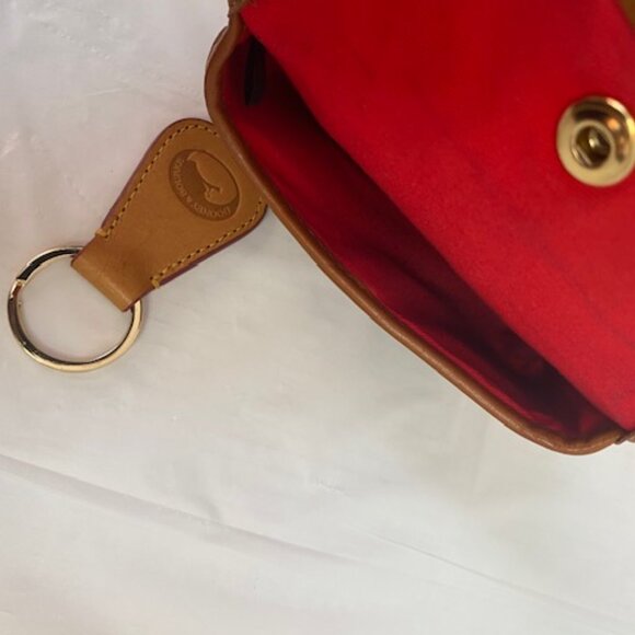 Dooney & Bourke brown Florentine Leather Checkbook Wallet/wristlet, and keychain - Picture 6 of 8